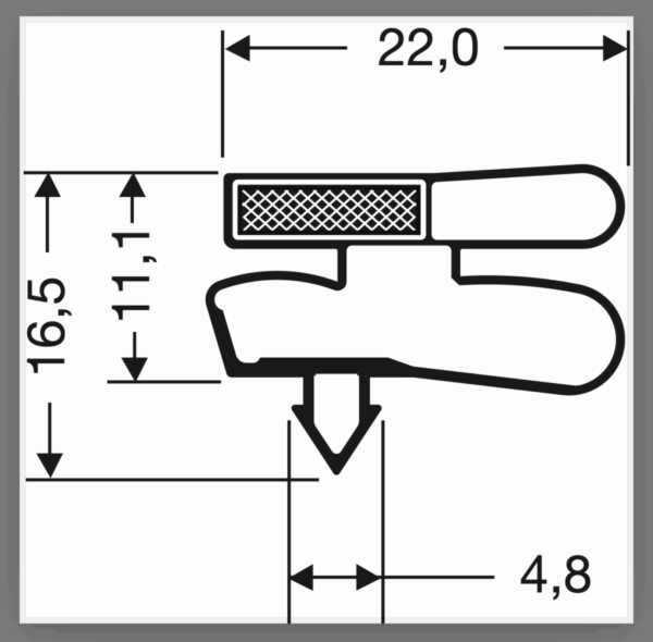 Deurrubber / Magneetraam Jumbo Vriezer