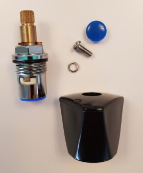 Kraan Binnenwerk XWCC-1 + Zwarte Knop (Keramisch)