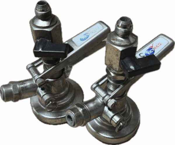 Fustkoppeling Key Keg Bieraansluiting 3/8 - CO2 Aansluiting John Guest (Gebruikt) Key Keg